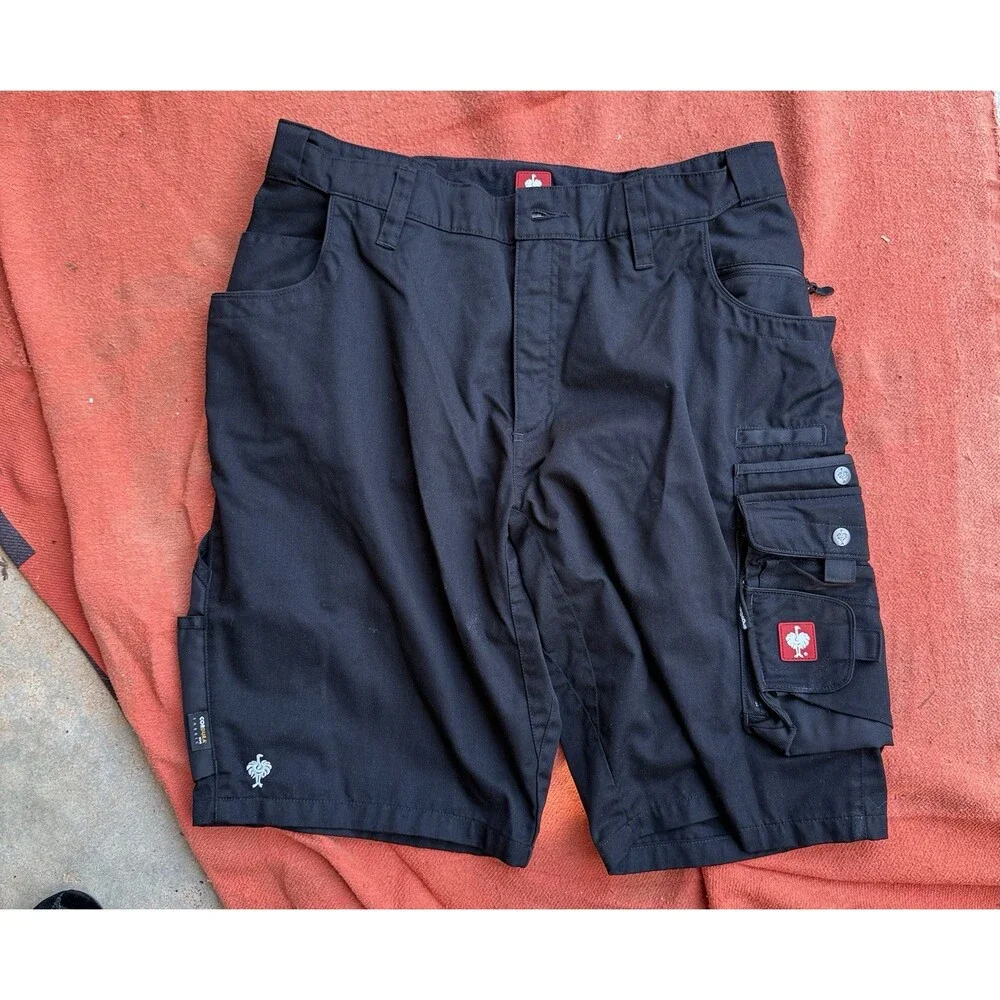 Engelbert Strauss Motion 2020 Cargo Work Shorts Men 38R Black Cordura Utility